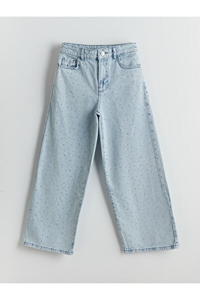 LC Waikiki Pantaloni de jeans pentru fete cu talie elastică ajustabilă în tal...