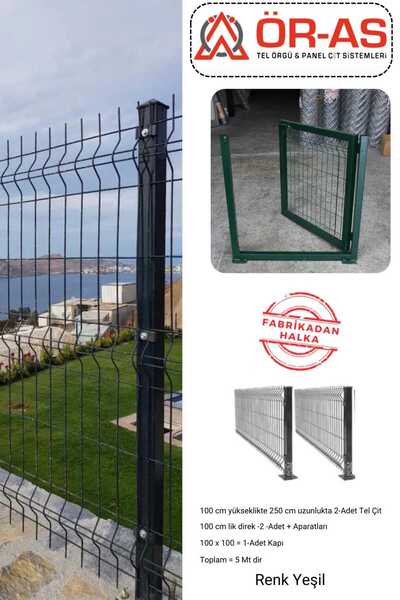 ÖR-AS TEL ÖRGÜ & PANEL ÇİT SİSTEMLERİ Panel Çit Takım ( 100 Cm Yükseklik 5 Mt...