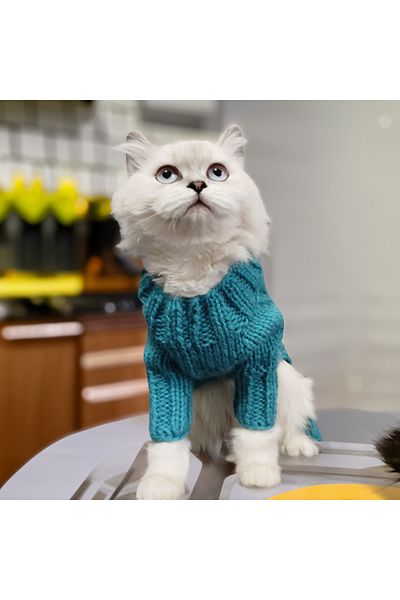 Lady Fify Hair Braided Turquoise Fisherman Jumpsuit for Cat Dog