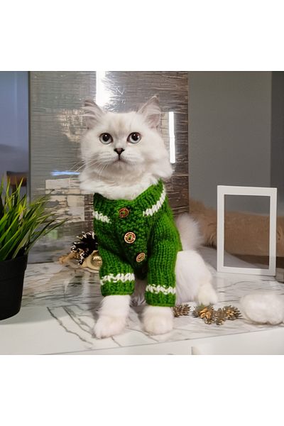Lady Fify Cookie Man Green Cardigan for Cat Dog
