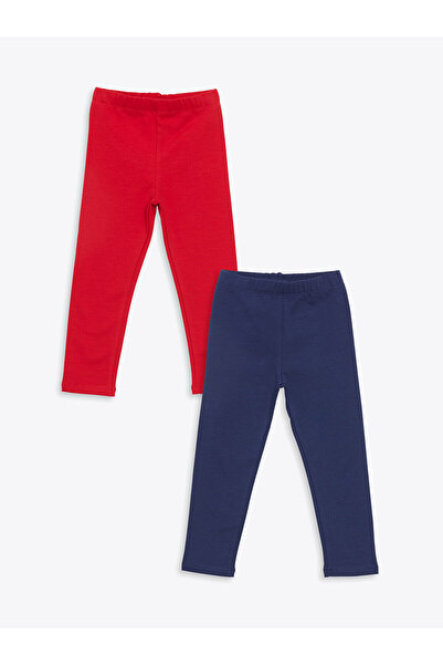 LC Waikiki Leggings de bază pentru fete cu talie elastică, pachet de 2