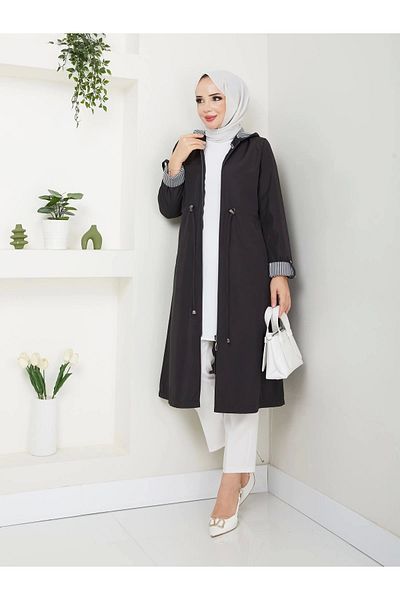 kaes giyim Women's Long Wear Exit trench coat islamic