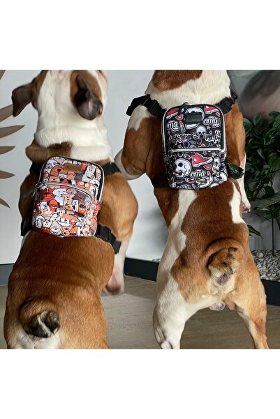 PAWLOOK Çantalı Köpek Tasması, Köpek Gögüs Tasması - Köpek Sırt Çantası - Paws Serisi