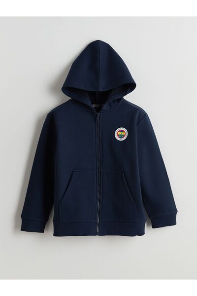 LC Waikiki Nevavm Farklı Hooded Fenerbahçe Printed Boys' Thick Zippered Sweat...