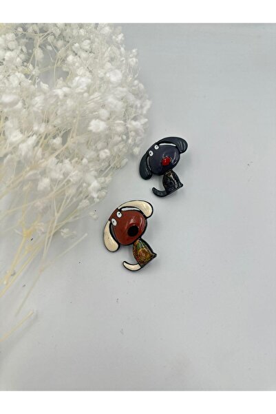 MyladyAccessoriess Sevimli Köpek Broş Kahverengi