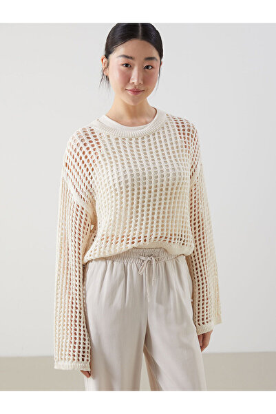 LC Waikiki Özmarka New Season Crew Neck Openwork Women's Knitwear Sweater