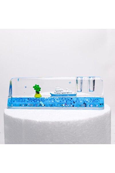 Piraye Gift Dekoratif Batmayan Gemi Kalemlik Tasarımlı