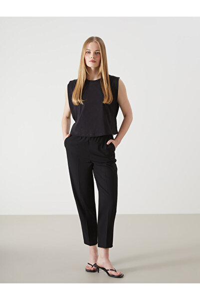 LC Waikiki LCW Vision Siyah Beli Lastikli Kadın Pantolon T T