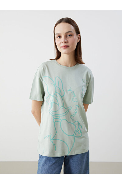 LC Waikiki Peak New Season Crew Neck Daisy Duck Printed Women's T-Shirt