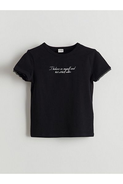 LC Waikiki Κοριτσίστικο T-Shirt με λαιμόκοψη