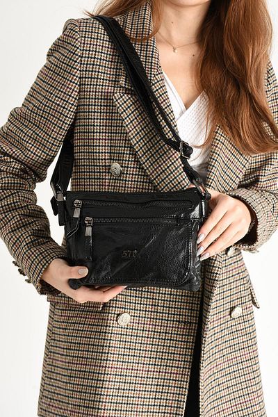 571 Collections Çanta Black Faux Leather Shoulder Bag - Model 571-11-13G