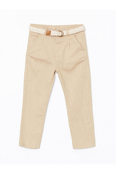 LC Waikiki بنطلون ولادي جبردين بخصر قابل للتعديل باللون البيج من Lcw Kids