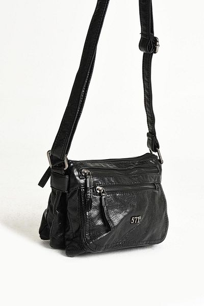 571 Collections Çanta Black Faux Leather Shoulder Bag - Model 571-11-13G