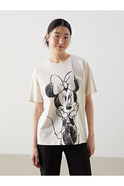 LC Waikiki Vlastita brend nova sezona okrugla kragna Minnie Mouse Štampano že...