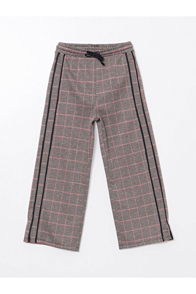 LC Waikiki Lcw Kidsbeige Elastic Waist Houndstooth Patterned Girl's Trousers