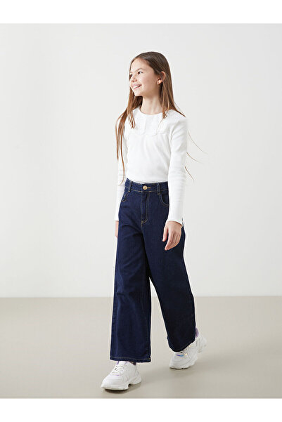 LC Waikiki LCW Kids Beli Ayarlanabilir Lastikli Kız Çocuk Jean Pantolon