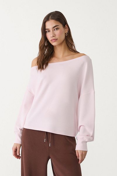 Stradivarius Soft-touch exposed shoulder sweatshirt