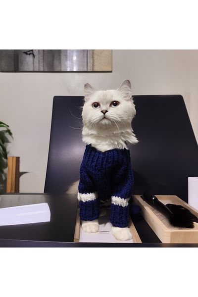 Lady Fify Blue White Sailor Sweatshirt for Cat Dog