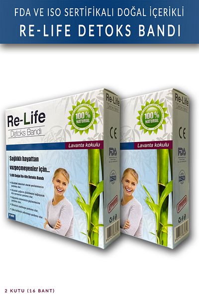 Relife Detox Foot Patches 2 Boxes (16 Patches)