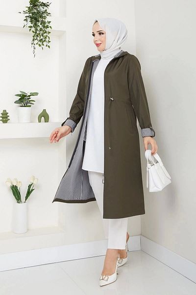 kaes giyim Women's Long Wear Trench Coat