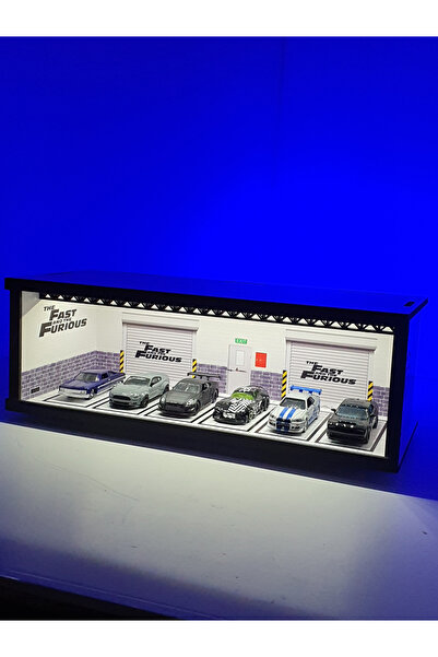 reklambalaj 1:64 Ölçek Fast and Furious Temalı Led Işıklı Akrilik Korumalı Se...