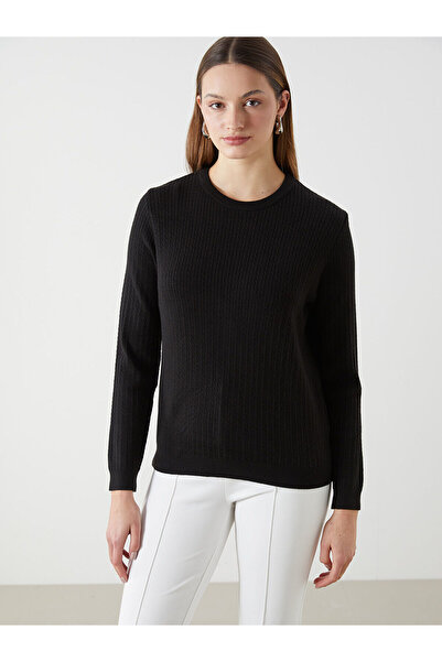 LC Waikiki Damen-Strickpullover mit Rundhalsausschnitt