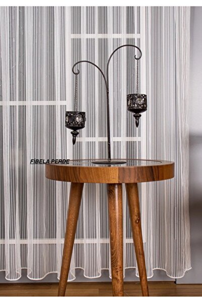 FİBELA PERDE Modern 1/3 Pleated White Color Tulle Curtain Suitable for Any Room, No Ironing, No Wrinkles (Sick Pleated)