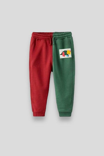 Magu Boy's Dinosaur Patterned Cotton Sweatshirt and Sweatpants Set