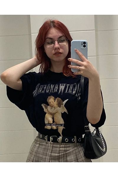Gofeel Μπλούζα με στάμπα για κορίτσια Belt Boy Aesthetics