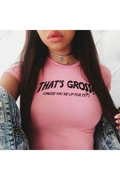 Gofeel Μέγεθος ζώνης That's Gross Printed Crop Μπλούζα