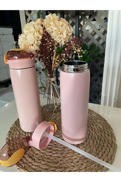 PiyaCraft Stainless Steel Thermos with Straw/Bottle/Bottle 460 ml