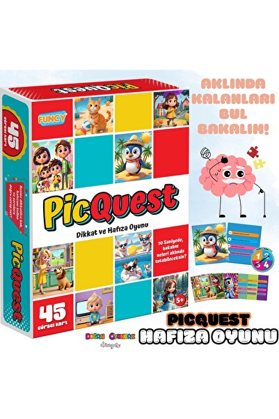 Doğan Oyuncak Dünyası Picquest Attention and Memory Game - Attention Activity Game - Super Memory Game - Mind Game Brain Teaser