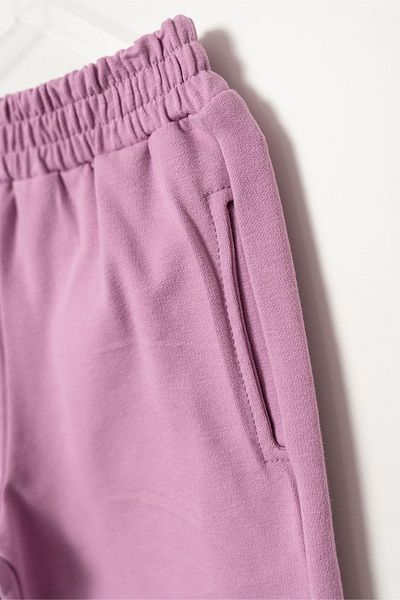 Magu Pink Colored Cotton Sweatshirt and Sweatpants Set for Girls