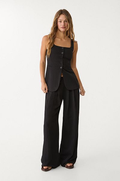 Stradivarius سترة متدفقة ذات نسيج