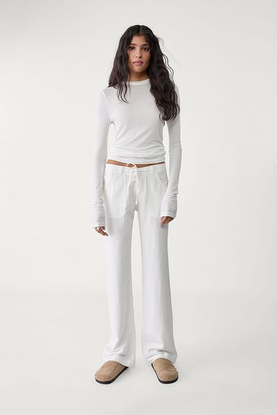 Stradivarius Linen blend trousers with pocket