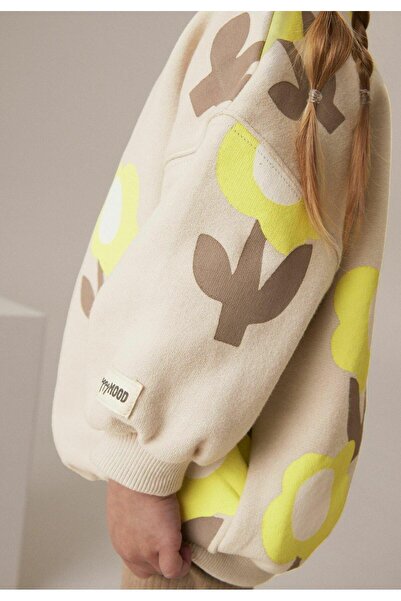 Magu Σετ φούτερ και ριγέ κολάν με φλοράλ στάμπα για κορίτσια