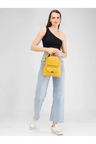 Caprese Rabina Women Shoulder Bag|daily Use Backpack For Women |medium| Yellow