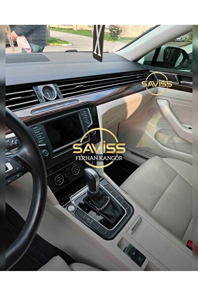 Saviss Passat B8 Parlak Siyah Konsol & Koyu Meşe Trim Maun Kaplama Full Set (...