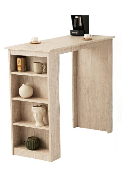 Viento Mobilya Forsa Sidon Desen Sabit 120X50 Bar Masası Yükseklik:100 4 Adet...