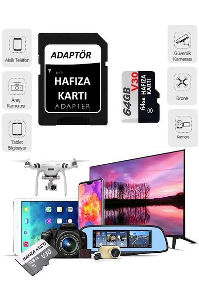 Ventus بطاقة ذاكرة Sprange سعة 64 جيجابايت U3، سرعة نقل أسرع فئة 10، تسجيل فيديو 4K (V30)