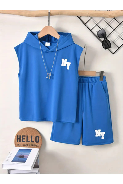 LUNAVISTA Copy - Men's 2 Piece Sports Set Printed Round Neck T-Shirt and Shor...