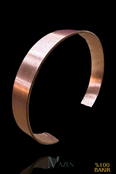 MAZEN سوار نحاسي كلاسيكي لامع وقابل للتعديل للجنسين - تصميم أنيق