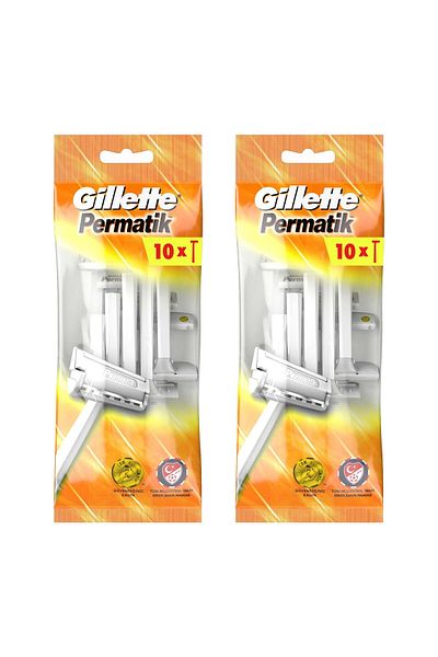 Gillette Permatic Single Blade 10 Pouches X 2 Pieces