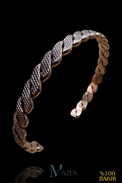 MAZEN Adjustable Knurling Bracelet Unisex 100% Pure Copper Stylish Design
