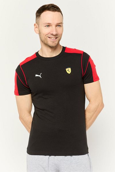 Puma x Scuderia Ferrari Men Sportswear Fit Short Sleeves Training T-Shirt, Black