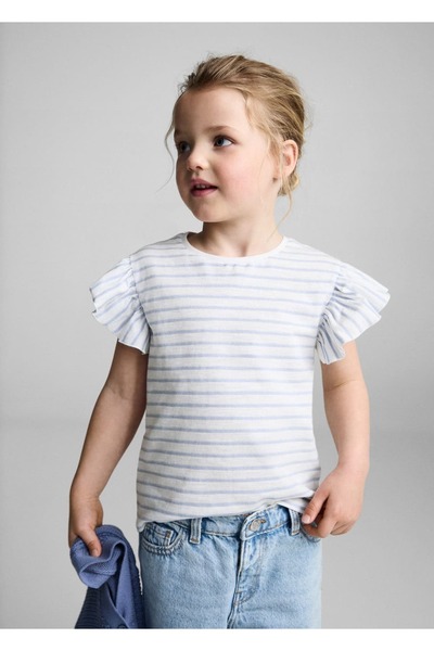 MANGO Baby Μπλουζάκι από 100% ριγέ βαμβάκι