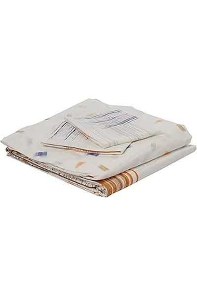 Hepta Collection طقم غطاء لحاف Taç Orion Ranforce مخطط 100% قطن، رمادي، مزدوج