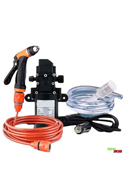 TrendStore 12V Yüksek Basınçlı Taşınabilir Oto Araba Yıkama Pompası Kiti Elektrikli Bakım Temizleme Pompası