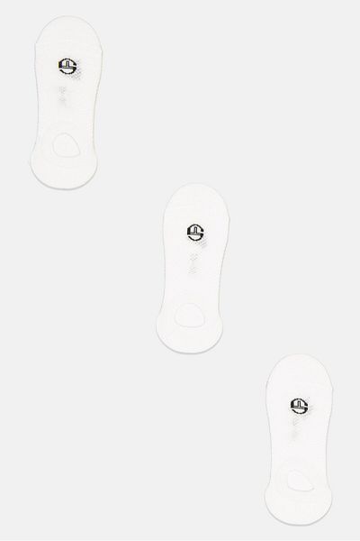 Sergio Tacchini Women 3 Pairs Round Invisible Socks, White