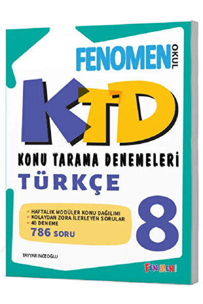 Açı Yayınları 8.Sınıf Fenomen KTD TÜRKÇE Konu Tarama Denemeleri / 40 Deneme /...